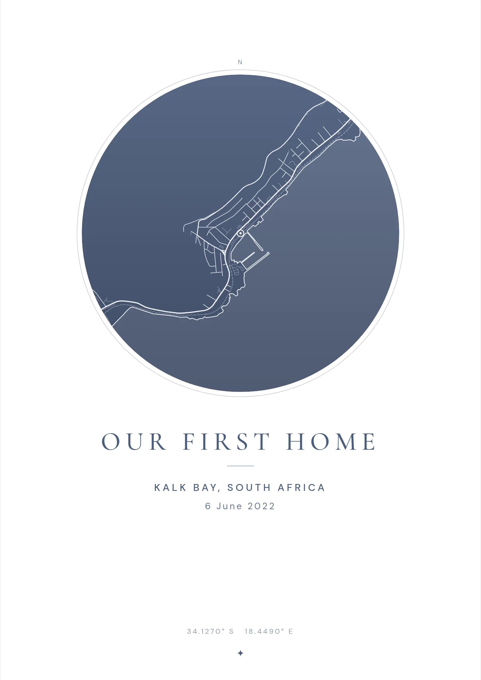 Evernight Place example: Our first home, a map of Kalk Bay