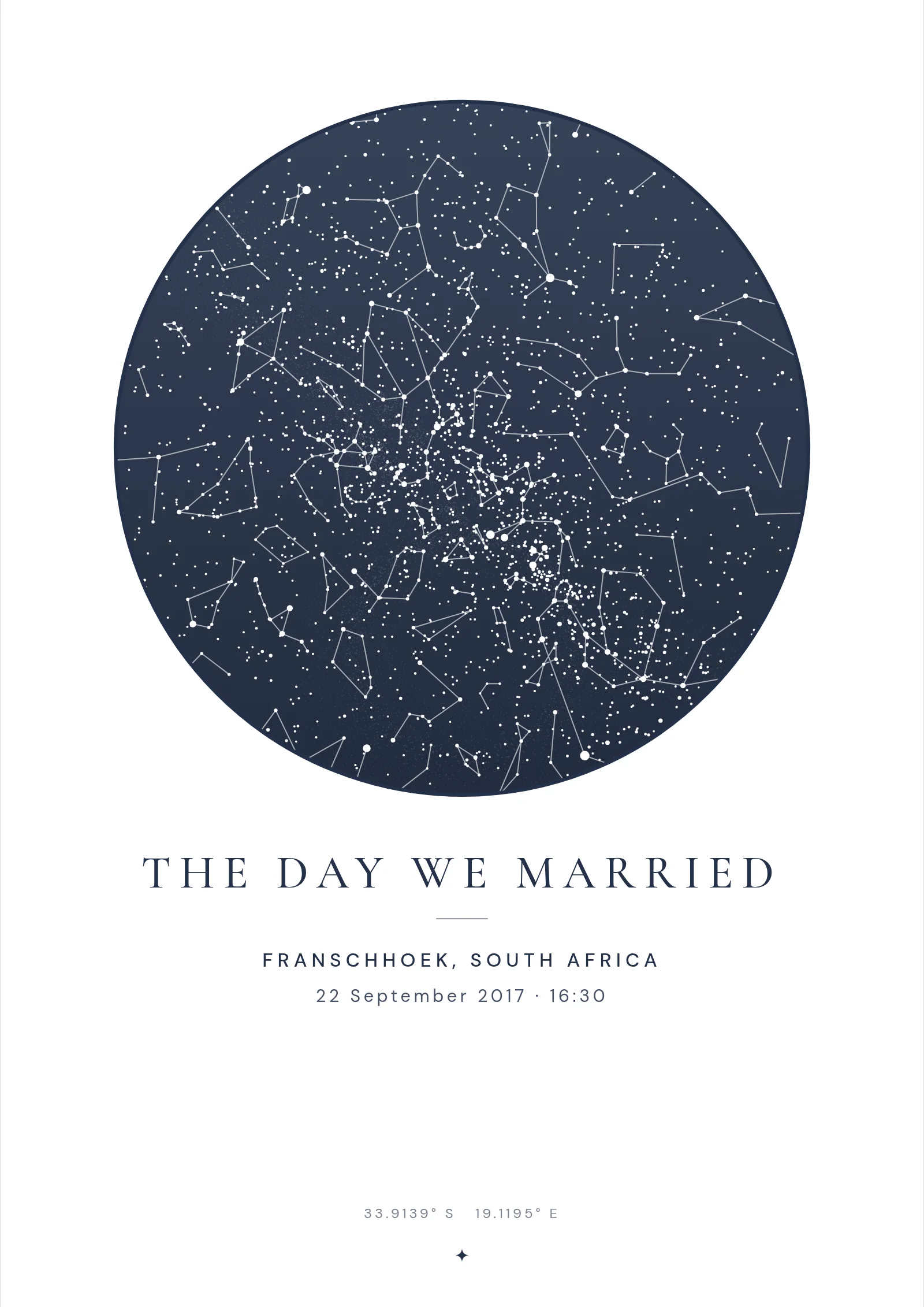 Evernight Star example: The day we married, Franschhoek